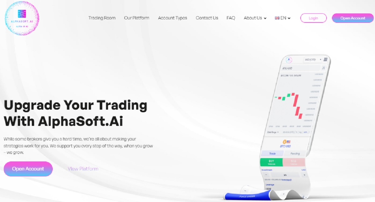 Alphasoft.ai homepage